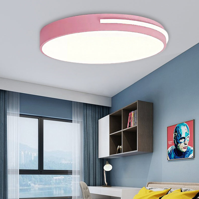 Acrylic Slim Round Flush Mount Light Kid Bedroom Nordic Stylish Ceiling Lamp