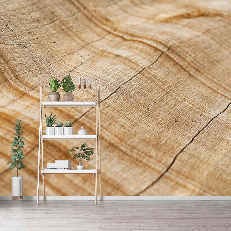 Photography Stain Resistant Mural Wallpaper Wood Grain Sleeping Room Wall Mural