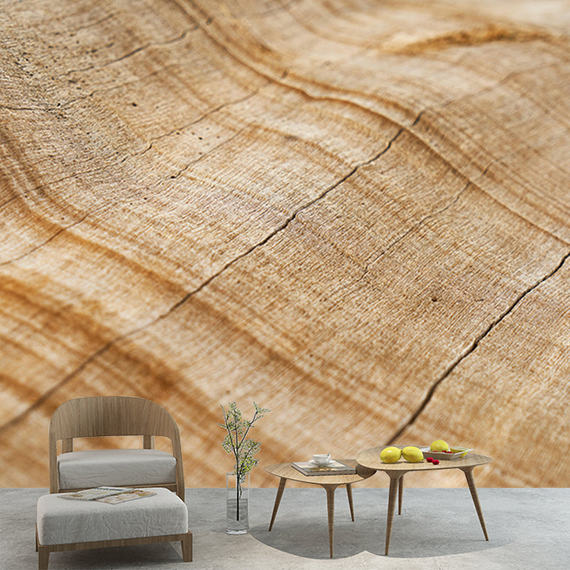Photography Stain Resistant Mural Wallpaper Wood Grain Sleeping Room Wall Mural