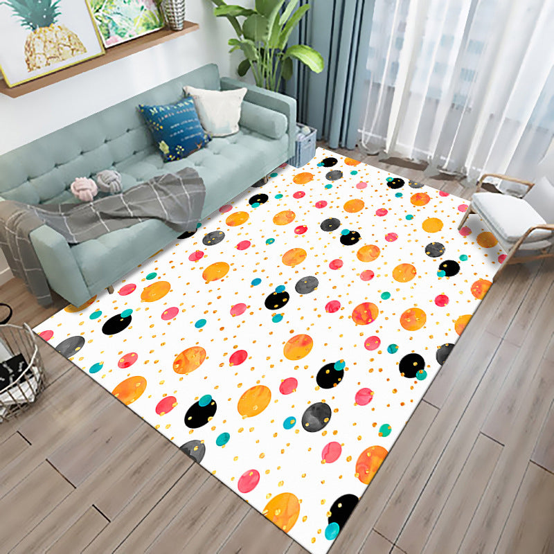 Dark Gray Diamond Print Rug Polyester Simple Rug Stain Resistant Rug for Drawing Room