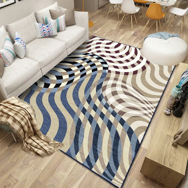 Light Gray Modern Rug Polyester Rhombus Indoor Rug Washable Rug for Drawing Room