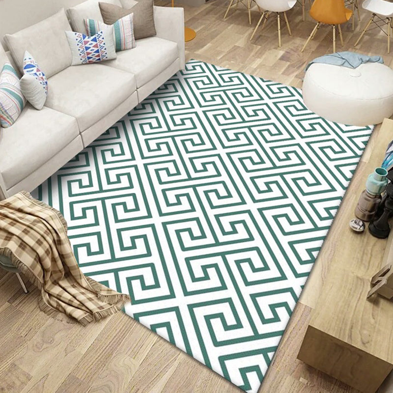 Light Gray Modern Rug Polyester Rhombus Indoor Rug Washable Rug for Drawing Room