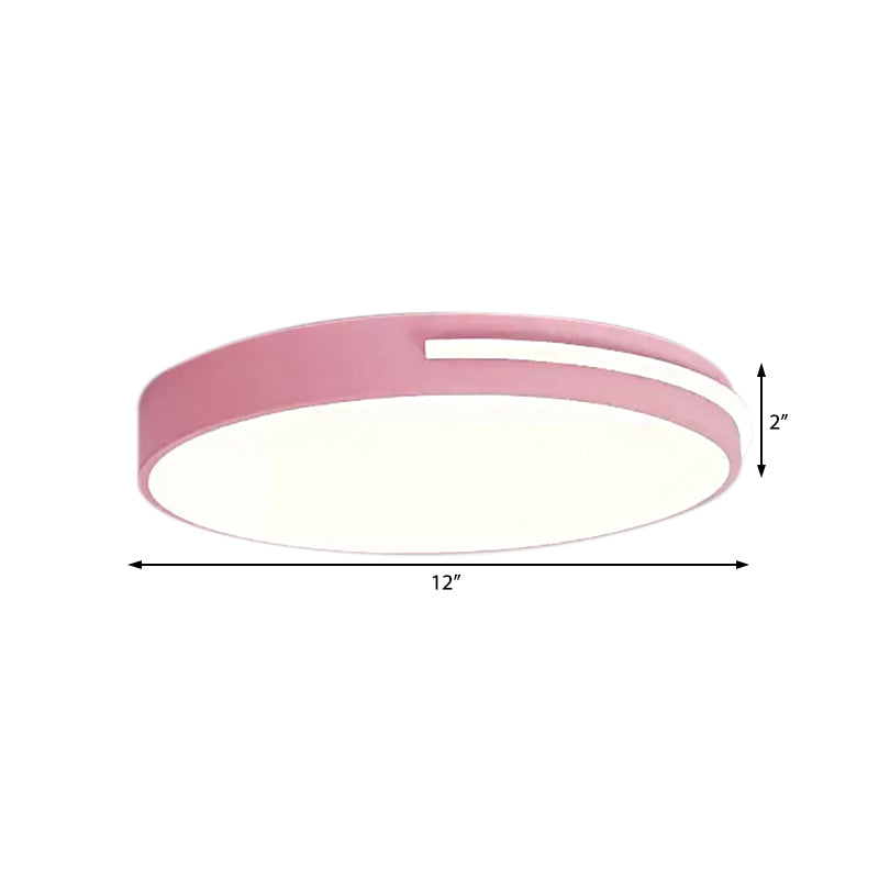 Acrylic Slim Round Flush Mount Light Kid Bedroom Nordic Stylish Ceiling Lamp