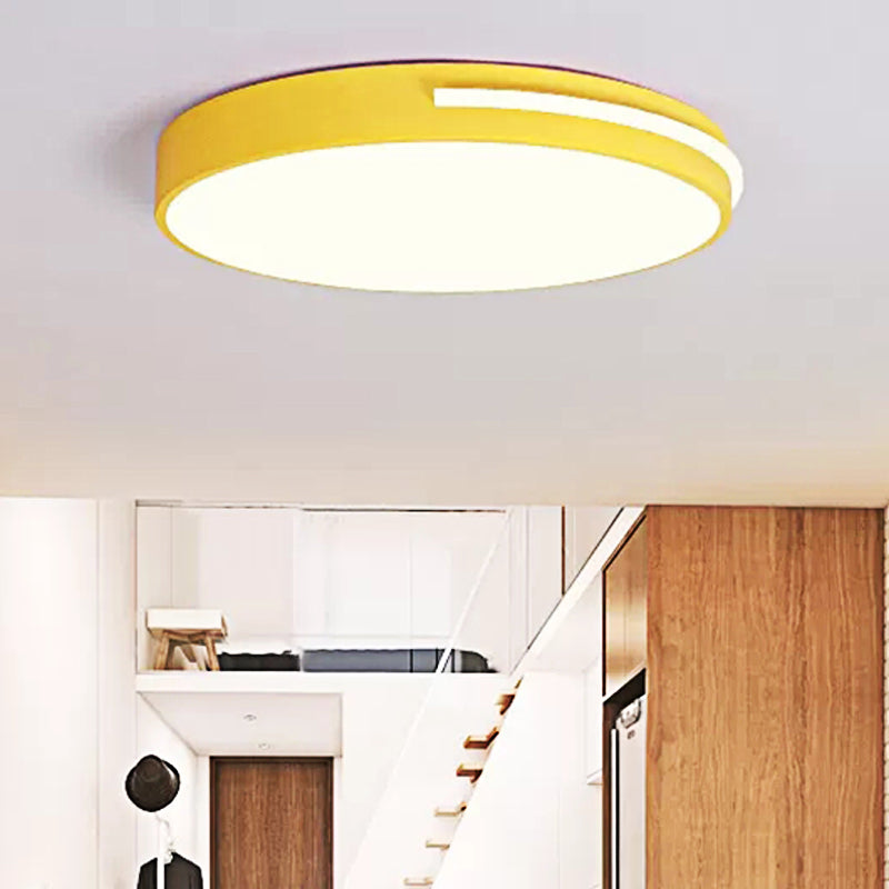 Acrylic Slim Round Flush Mount Light Kid Bedroom Nordic Stylish Ceiling Lamp