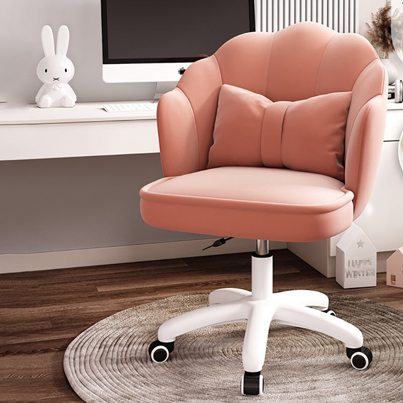 Faux Leather Desk Chair Contemporary Pillow Included Office Chair with Wheels