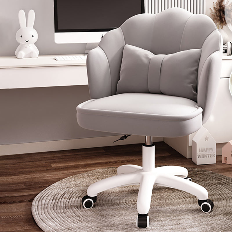 Faux Leather Desk Chair Contemporary Pillow Included Office Chair with Wheels