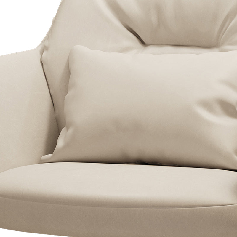 Faux Leather Desk Chair Contemporary Pillow Included Office Chair with Wheels