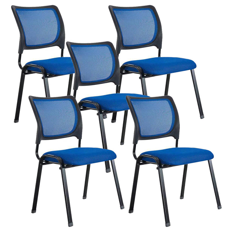 Black Metal Frame Modern Office Chair Mid-Back Microfiber Task Chair