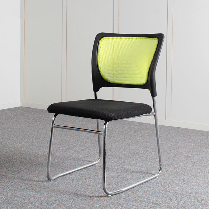 Modern Green Metal Desk Chair with Mid Back Home Office Chair