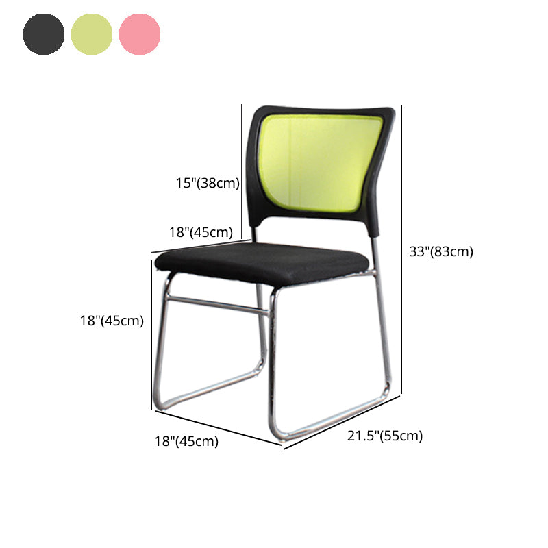 Modern Green Metal Desk Chair with Mid Back Home Office Chair
