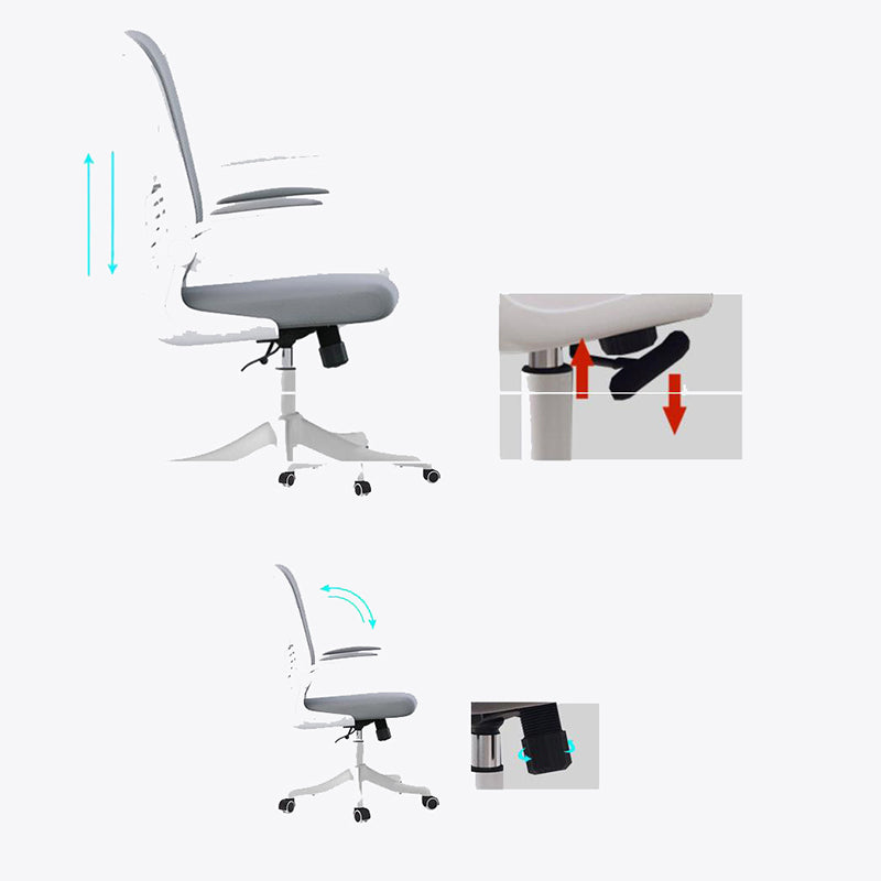 High Back Office Chair with Sponge Cushion Adjustable Arm Nylon Office Chair