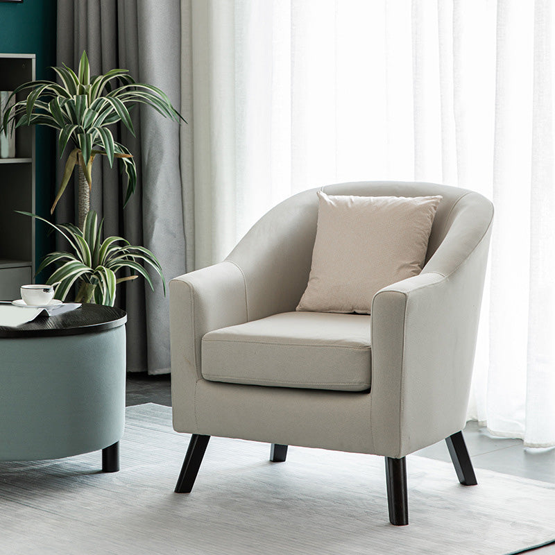 26.77" L * 27.55" W * 32.67" H Bonded Leather Barrel Accent Chair Sloped Arms Barrel Chair