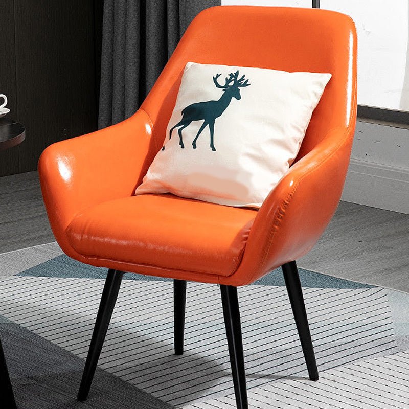 24.8"Wide Bonded Leather Arm Chair with Basic Four Legs and Flared Arms