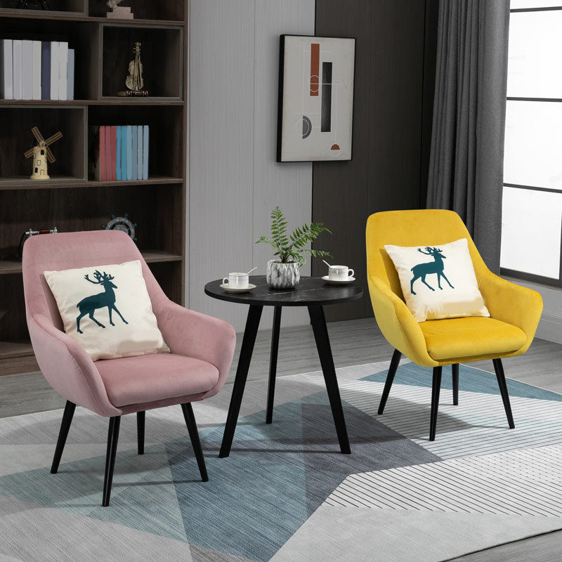 24.8"Wide Bonded Leather Arm Chair with Basic Four Legs and Flared Arms