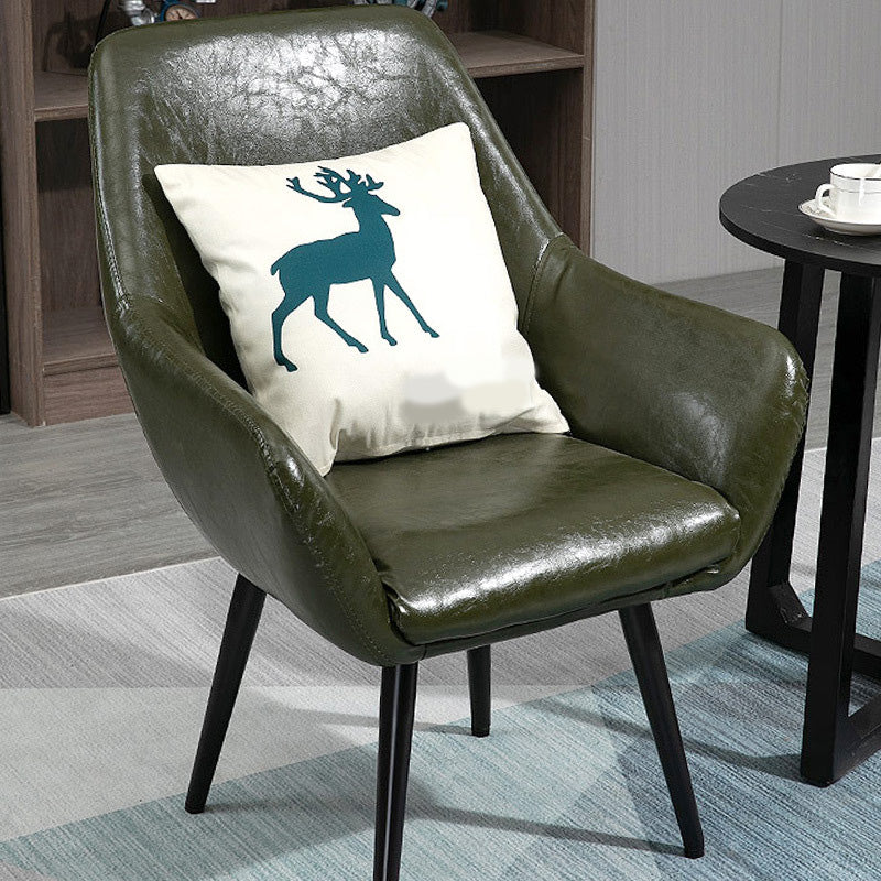 24.8"Wide Bonded Leather Arm Chair with Basic Four Legs and Flared Arms