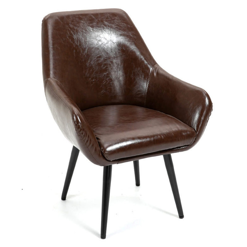 24.8"Wide Bonded Leather Arm Chair with Basic Four Legs and Flared Arms