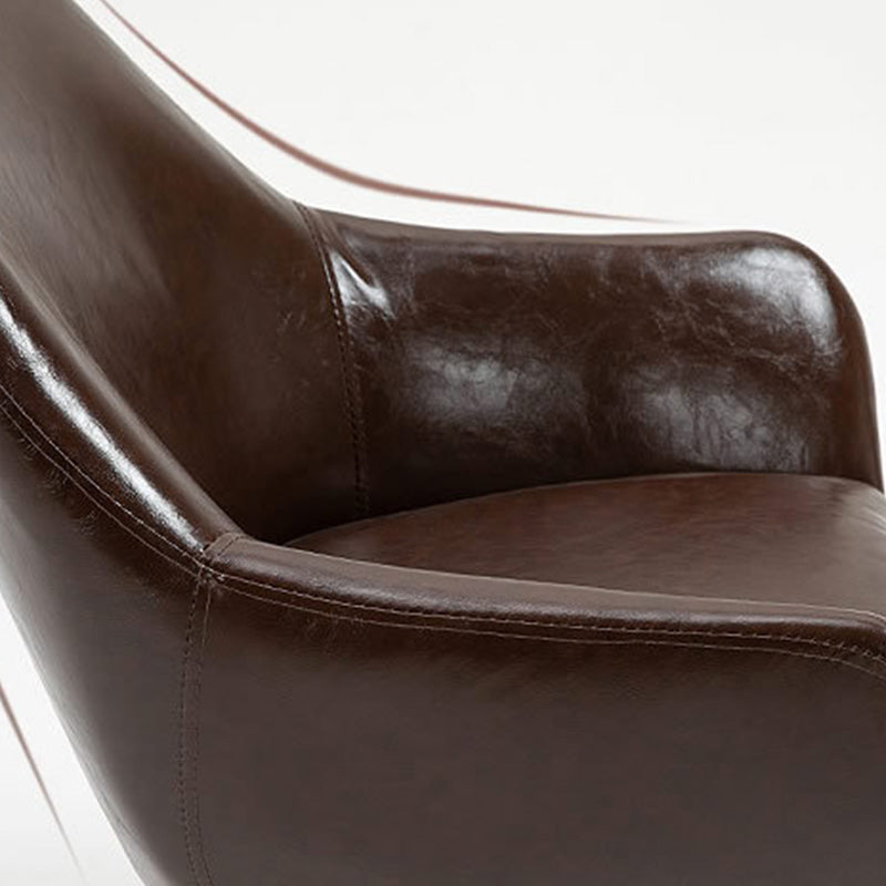 24.8"Wide Bonded Leather Arm Chair with Basic Four Legs and Flared Arms
