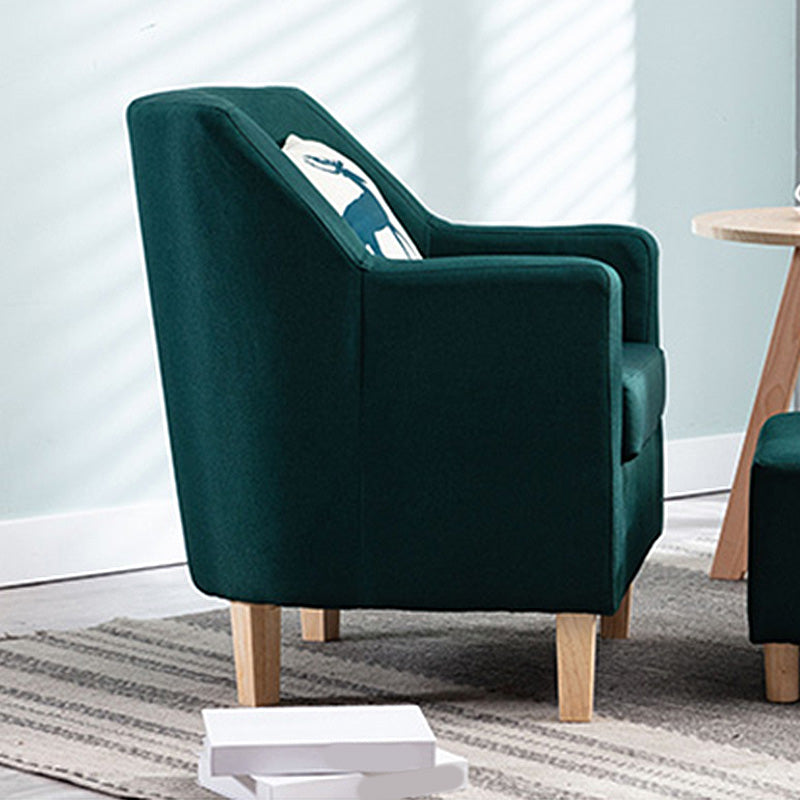 27.5"Wide Linen Arm Chair with Pillow Back and Basic Four Legs