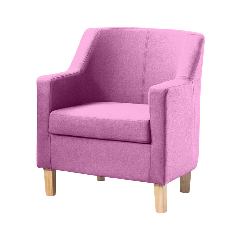 27.5"Wide Linen Arm Chair with Pillow Back and Basic Four Legs