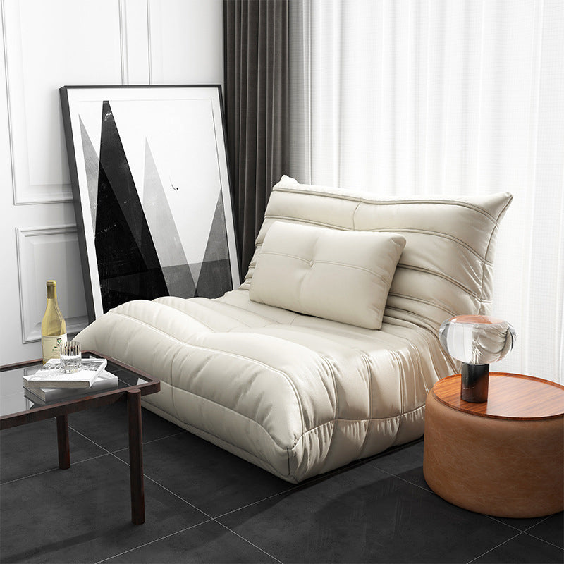 Bonded Leather Armless Chair 34.6"L x 39.3"W x 28.3" H Chair for Living Room