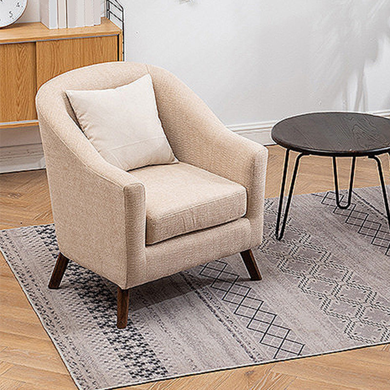 26.77" L x 27.55" W x 32.67" H Linen Barrel Accent Chair Sloped Arms Barrel Chair