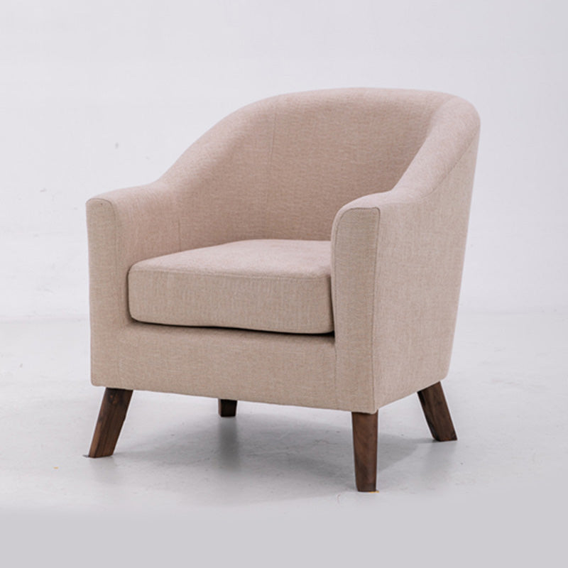 26.77" L x 27.55" W x 32.67" H Linen Barrel Accent Chair Sloped Arms Barrel Chair