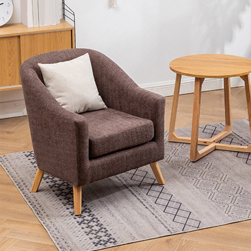 26.77" L x 27.55" W x 32.67" H Linen Barrel Accent Chair Sloped Arms Barrel Chair