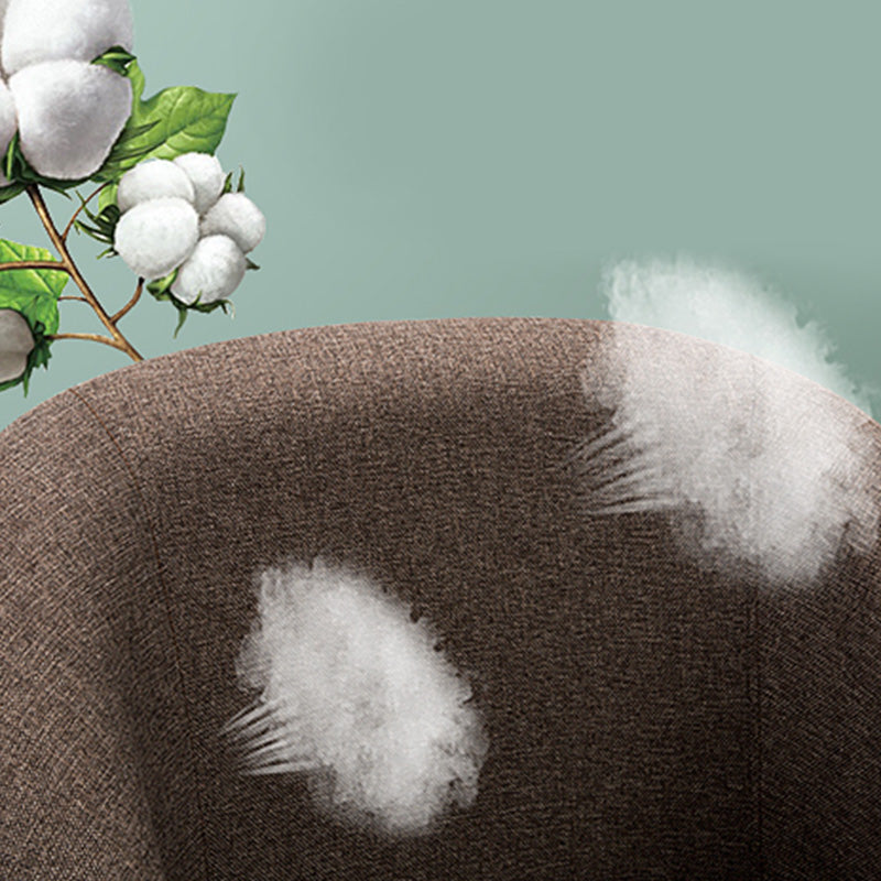 26.77" L x 27.55" W x 32.67" H Linen Barrel Accent Chair Sloped Arms Barrel Chair