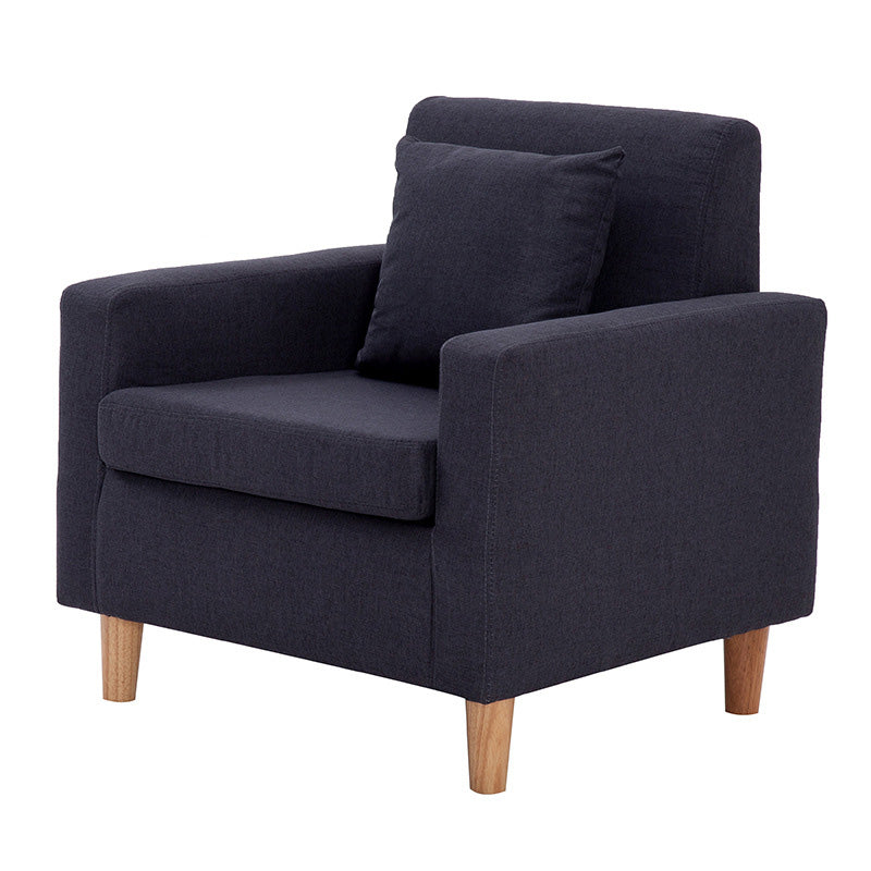 27.5"Wide Faux Leather/Linen Blend Tight Back Arm Chair with Basic Four Legs