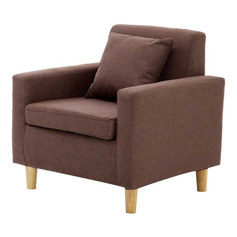 27.5"Wide Faux Leather/Linen Blend Tight Back Arm Chair with Basic Four Legs