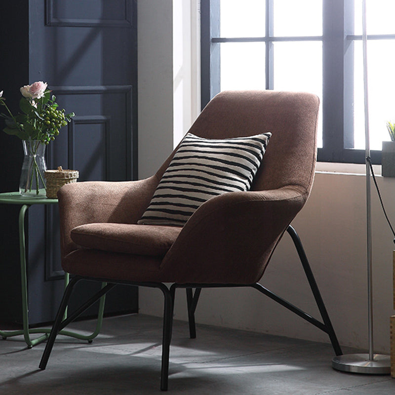 33.46" L x 30.70" W x 34.64" H Linen Accent Chair Flared Arms Lounge Chair