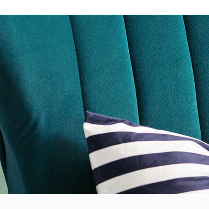 Scandinavian Accent Chair Velvet Wingback Chair with Sewn Pillow Back and Basic Four Legs