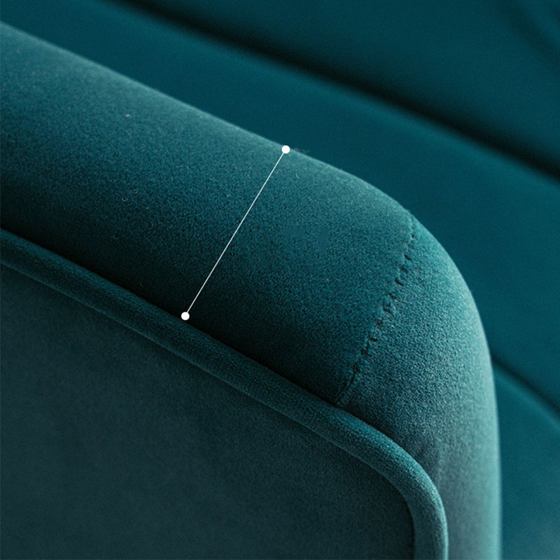 Scandinavian Accent Chair Velvet Wingback Chair with Sewn Pillow Back and Basic Four Legs