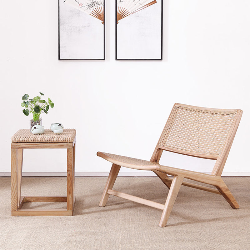 Wood Slipper Accent Chair Solid Wood Frame Armless Chair for Living Room