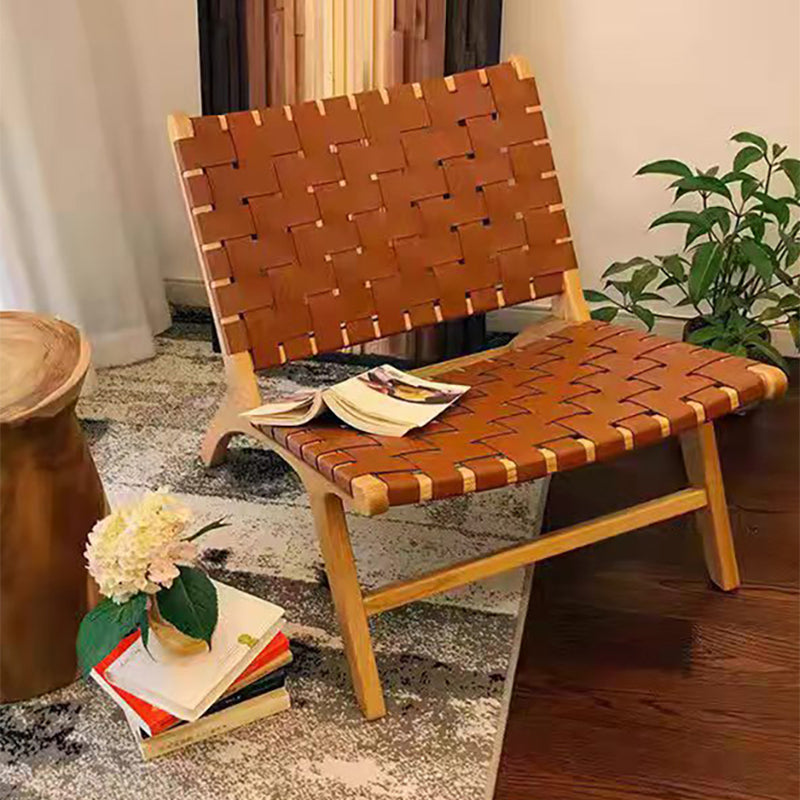 Wood Slipper Accent Chair Solid Wood Frame Armless Chair for Living Room