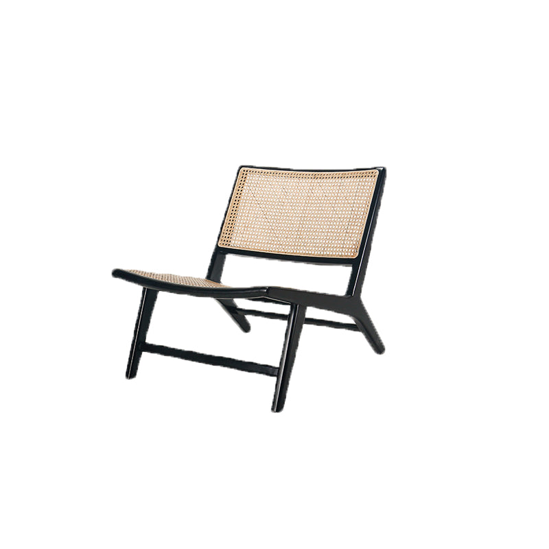 Wood Slipper Accent Chair Solid Wood Frame Armless Chair for Living Room