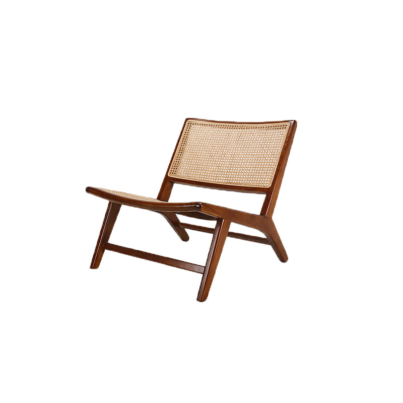 Wood Slipper Accent Chair Solid Wood Frame Armless Chair for Living Room