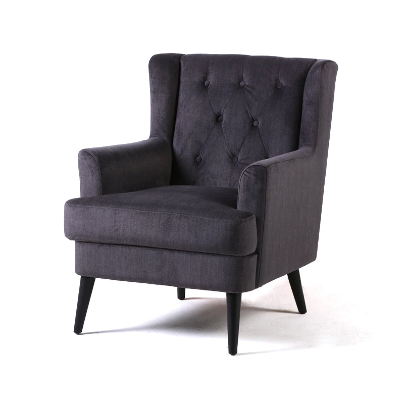 29.5"Wide Velvet/Cotton Blend Arm Chair with Basic Four Leg and Tufted Back