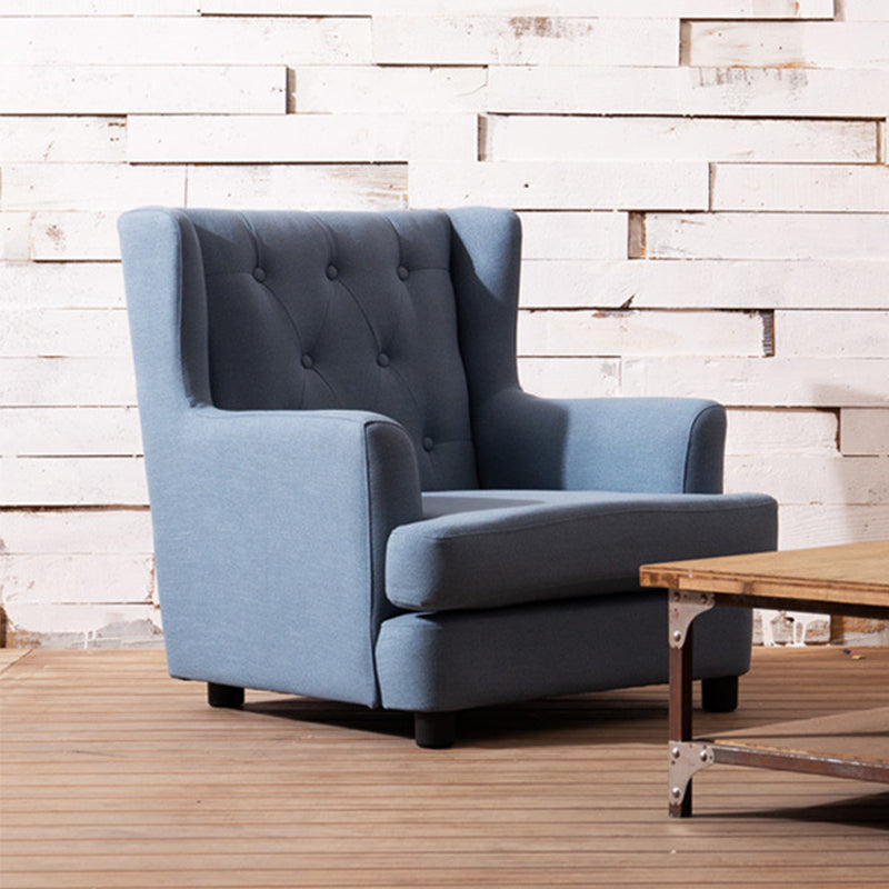 29.5"Wide Velvet/Cotton Blend Arm Chair with Basic Four Leg and Tufted Back