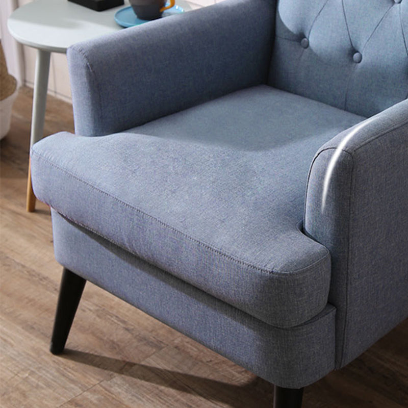 29.5"Wide Velvet/Cotton Blend Arm Chair with Basic Four Leg and Tufted Back