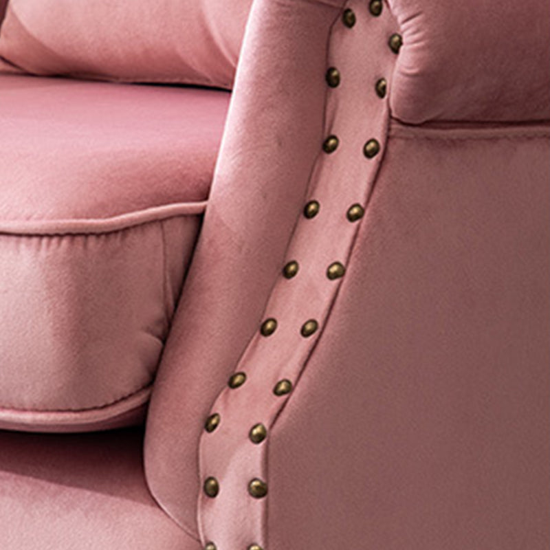 Modern 29.5"Wide Rolled Arms Nailhead Trim Single Sofa Chair with Sewn Pillow Back