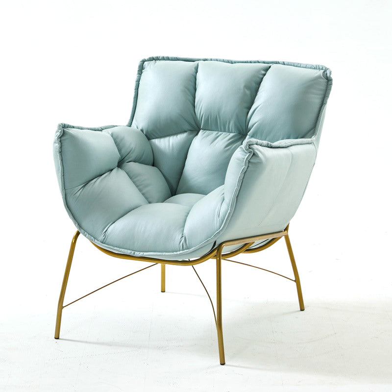 Scandinavian ArmChair 28.3"Wide Faux Leather Accent Chair with Flared Arms