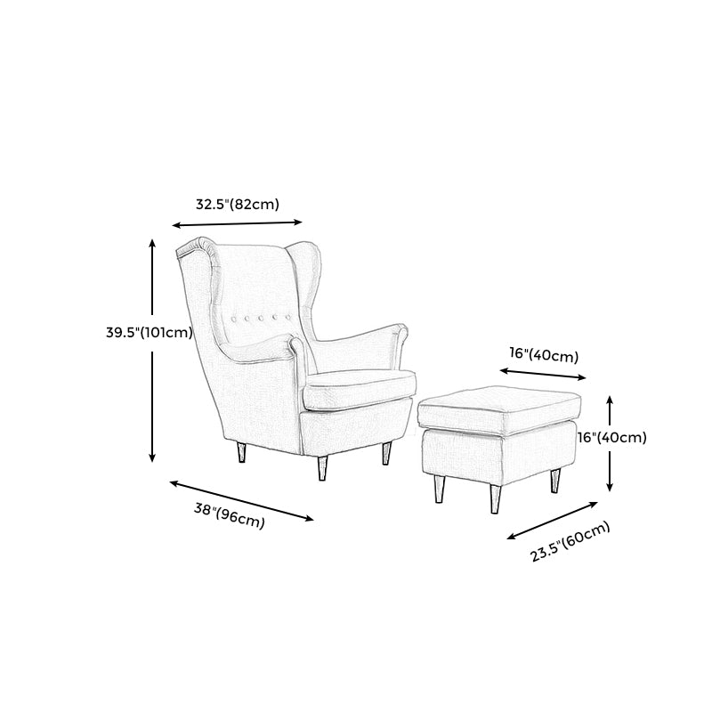 Linen Arm Chair 32.2 "L x 37.8"W x 39.8"H Solid Wood Frame Chair