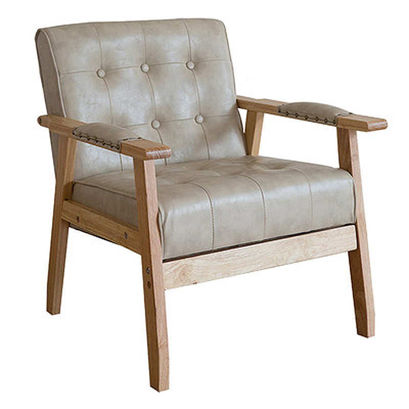 Modern 25.5"Wide PU Arm Chair with Basic Four Legs and Tufted Back