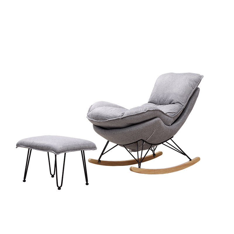 26.77" L x 37.40" W x 32.28" H Armless Upholstered Lounge Chair with Ottoman for Bedroom