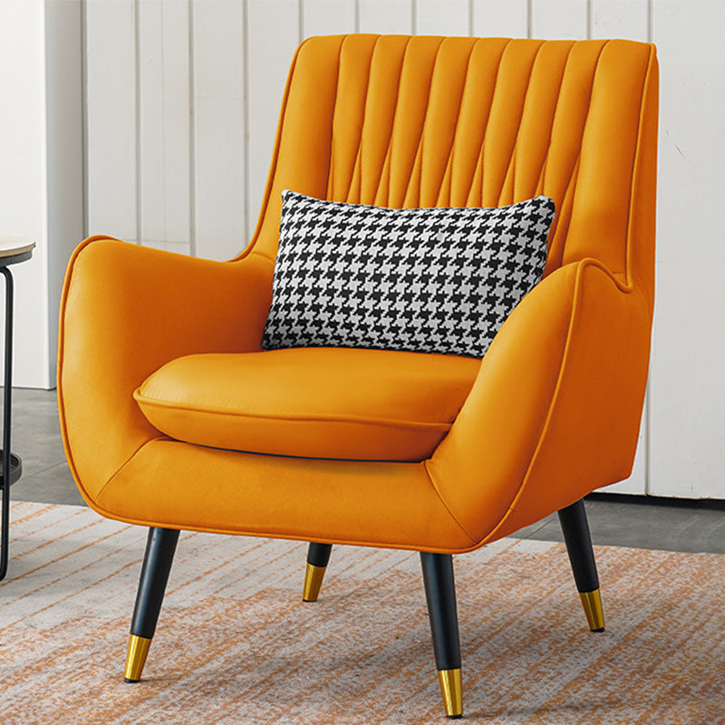 Faux Leather 31.5"W x 27.5"D x 35.4"H Armchair with Basic Four Legs for Bedroom