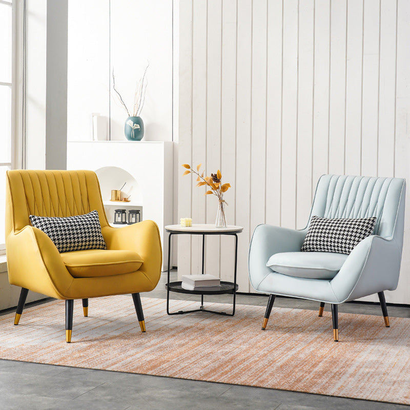 Faux Leather 31.5"W x 27.5"D x 35.4"H Armchair with Basic Four Legs for Bedroom