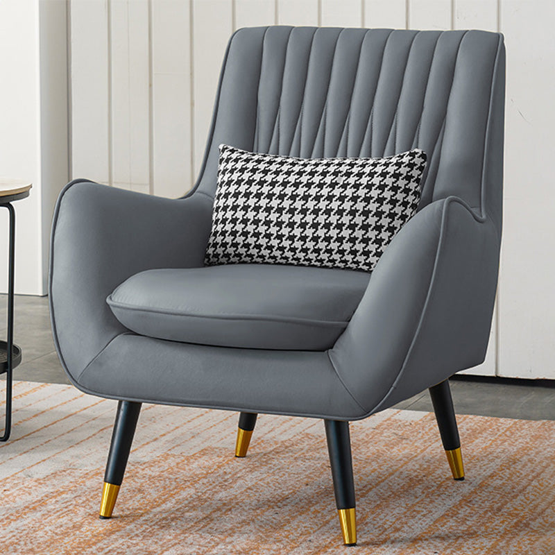 Faux Leather 31.5"W x 27.5"D x 35.4"H Armchair with Basic Four Legs for Bedroom