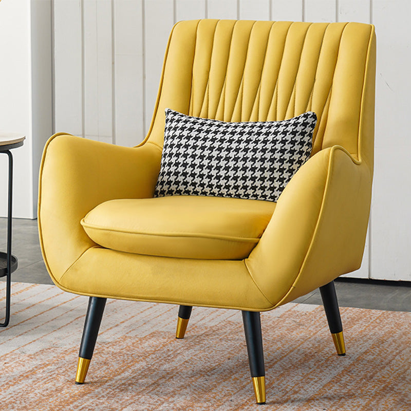 Faux Leather 31.5"W x 27.5"D x 35.4"H Armchair with Basic Four Legs for Bedroom