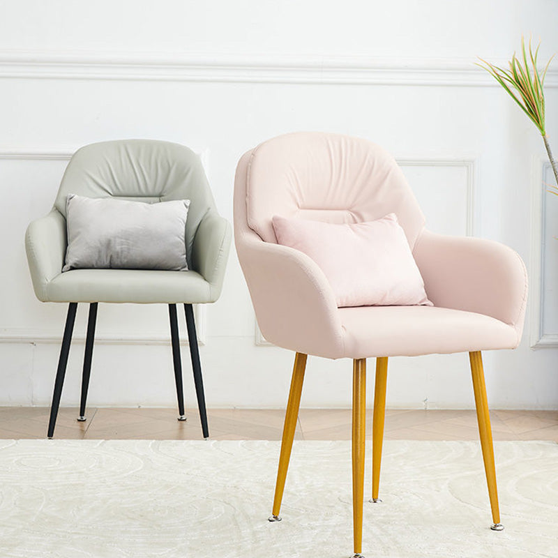 Velvet 17.7"Wide Solid Color Armchair with Basic Four Legs for Bedroom